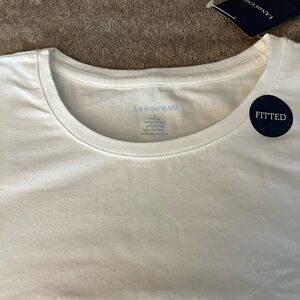 Lands' End Cream Fitted Tee